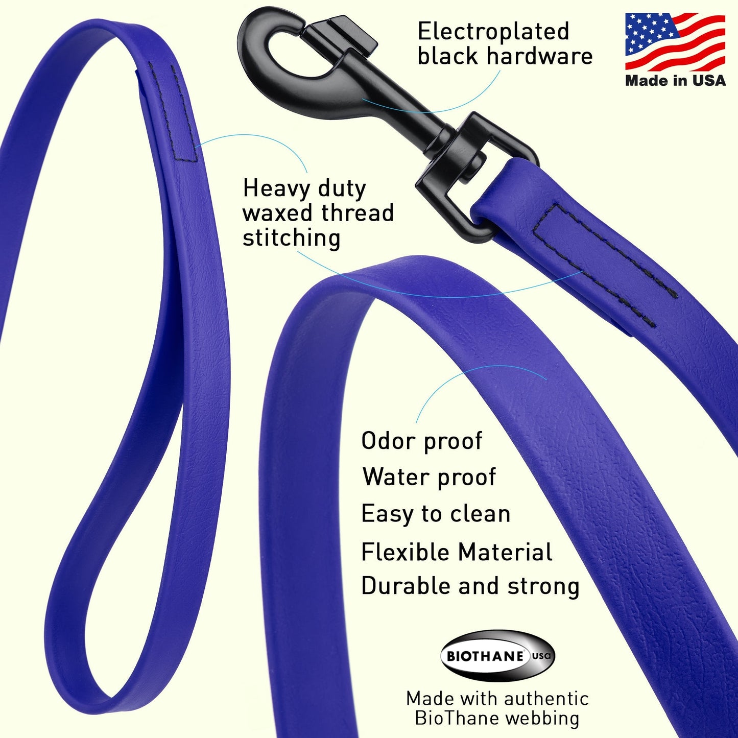 Biothane Waterproof Traffic Lead 2 ft