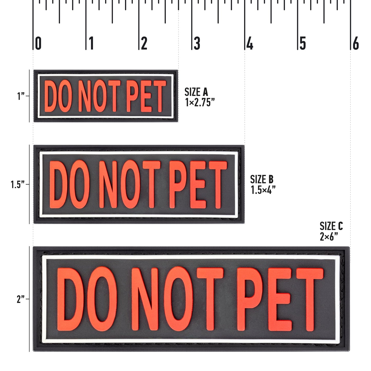 Dogline 3D Rubber Do Not Pet Removable Accessories for Dog Harness and Vest