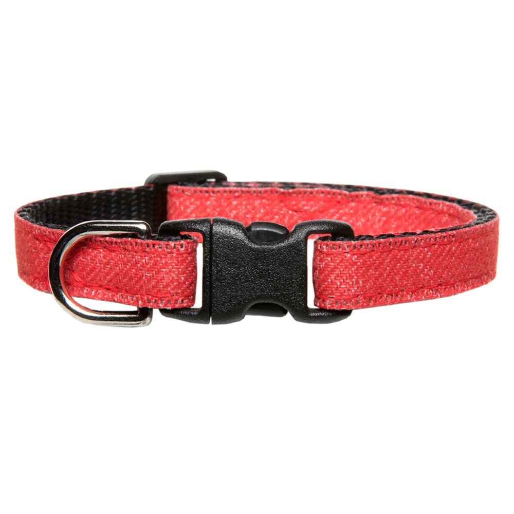 Sweet Pickles Designs The No Limits cat collar in red with black trim and black plastic buckle