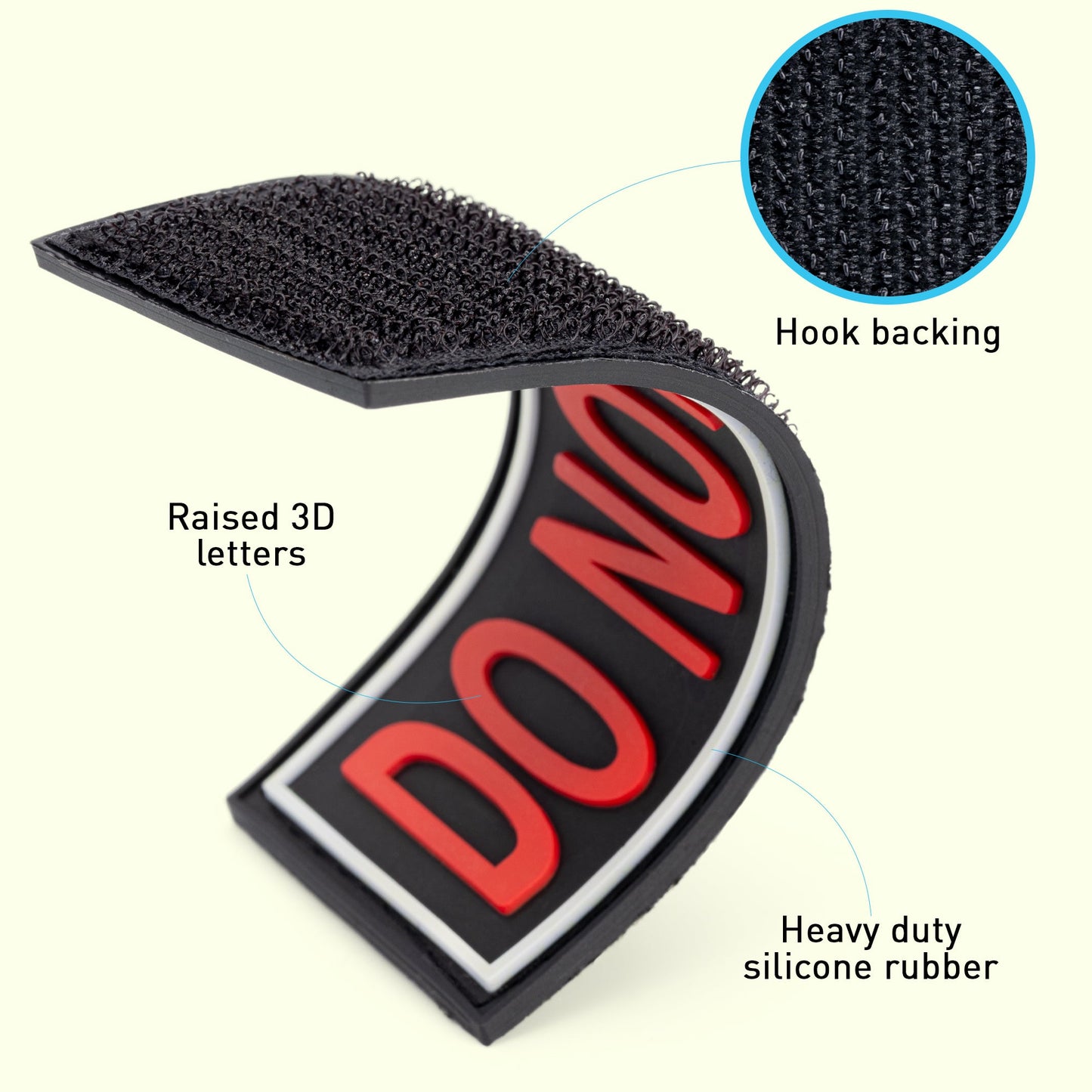 Dogline 3D Rubber Do Not Pet Removable Accessories for Dog Harness and Vest
