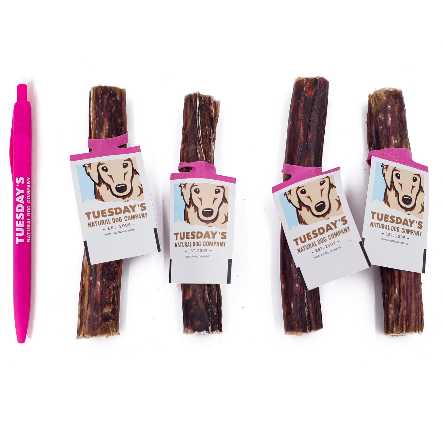 6" Pork Chewy Bulls (Bulk)- Pack of 25