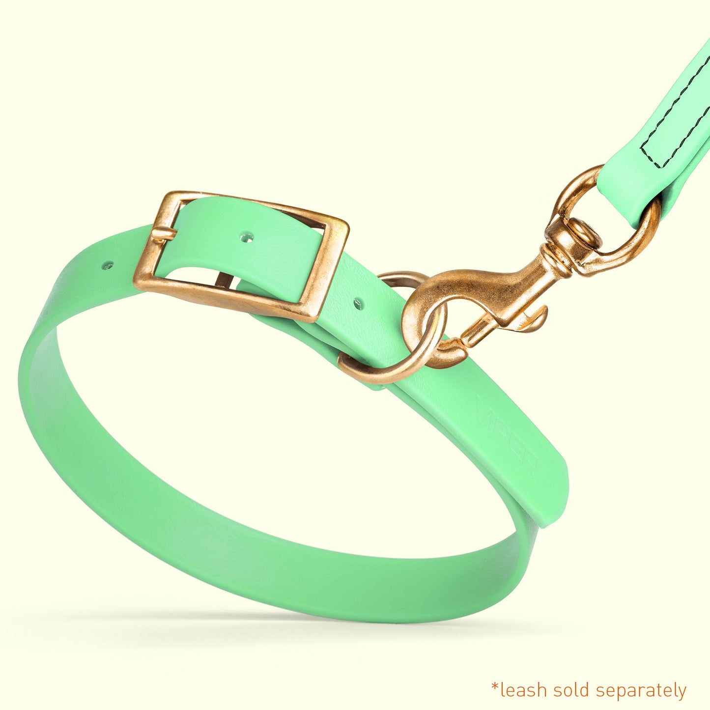 Viper Biothane Waterproof Collar - Brass Hardware - Size L, 1.5 in Wide (16 to 20 inches)