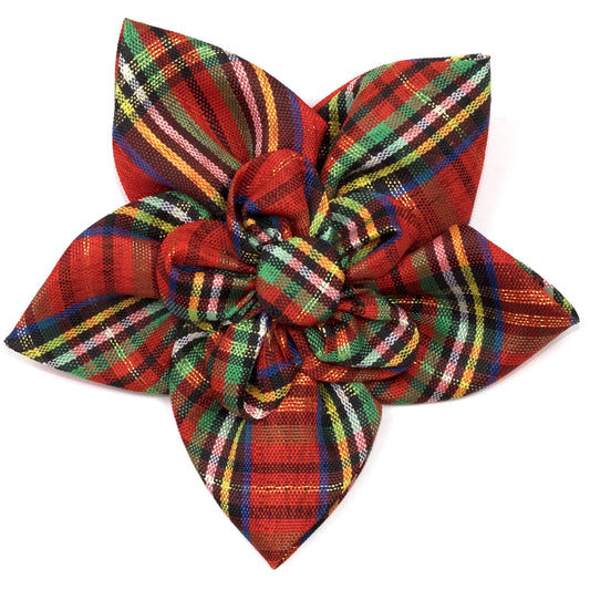 Red Lurex Plaid Flower