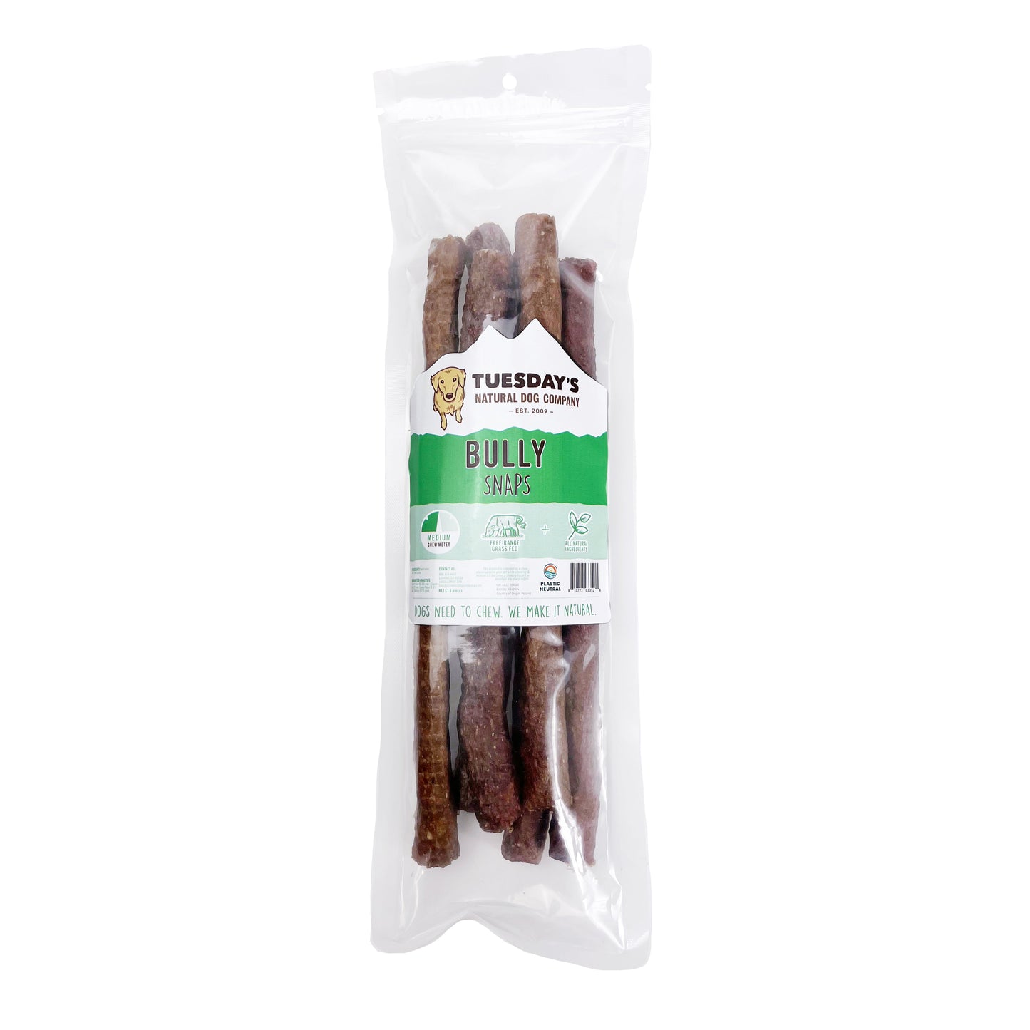 10" Bully Snaps - 6 Pack- EACH Pack
