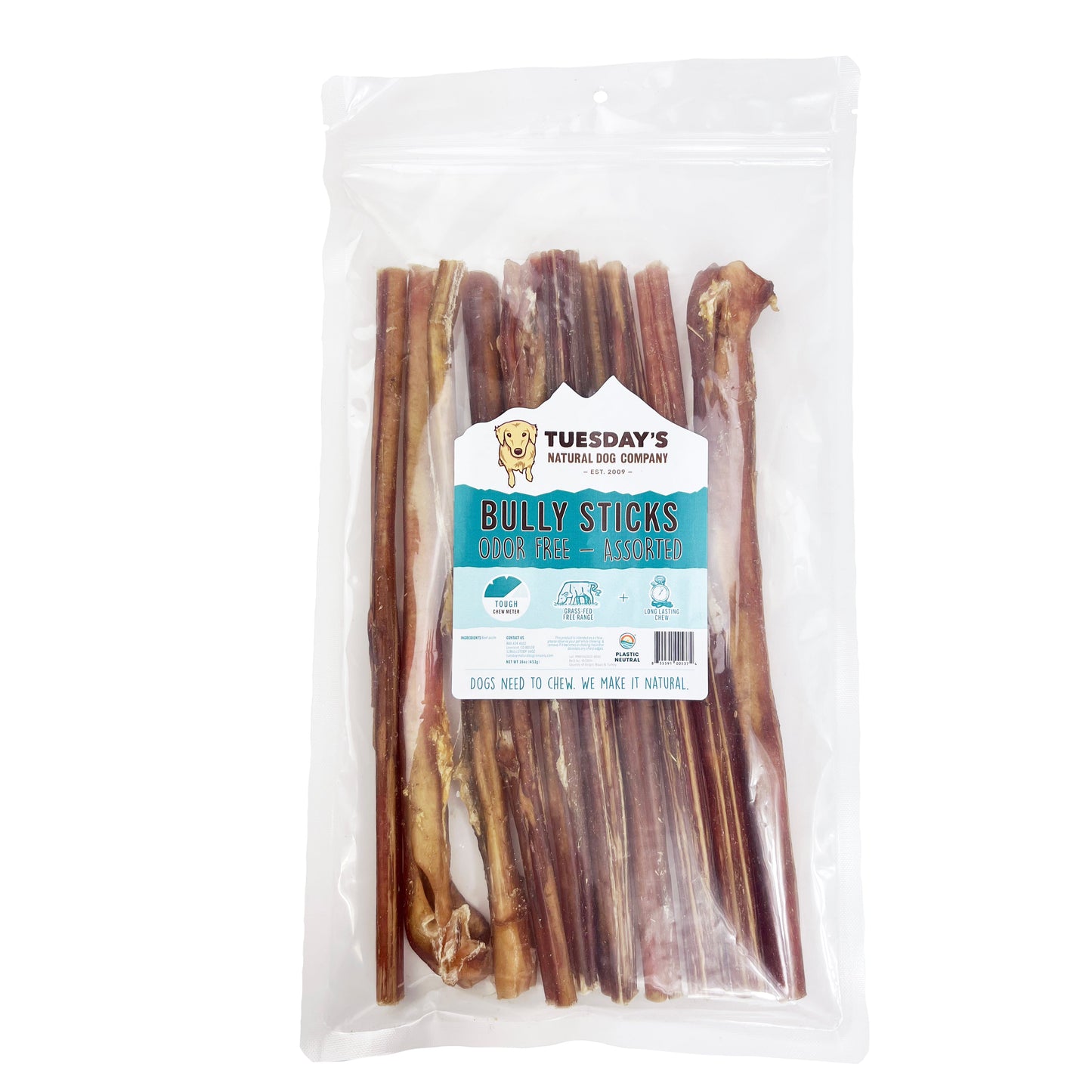 12" Bully Sticks Odor Free - 16 oz- EACH
