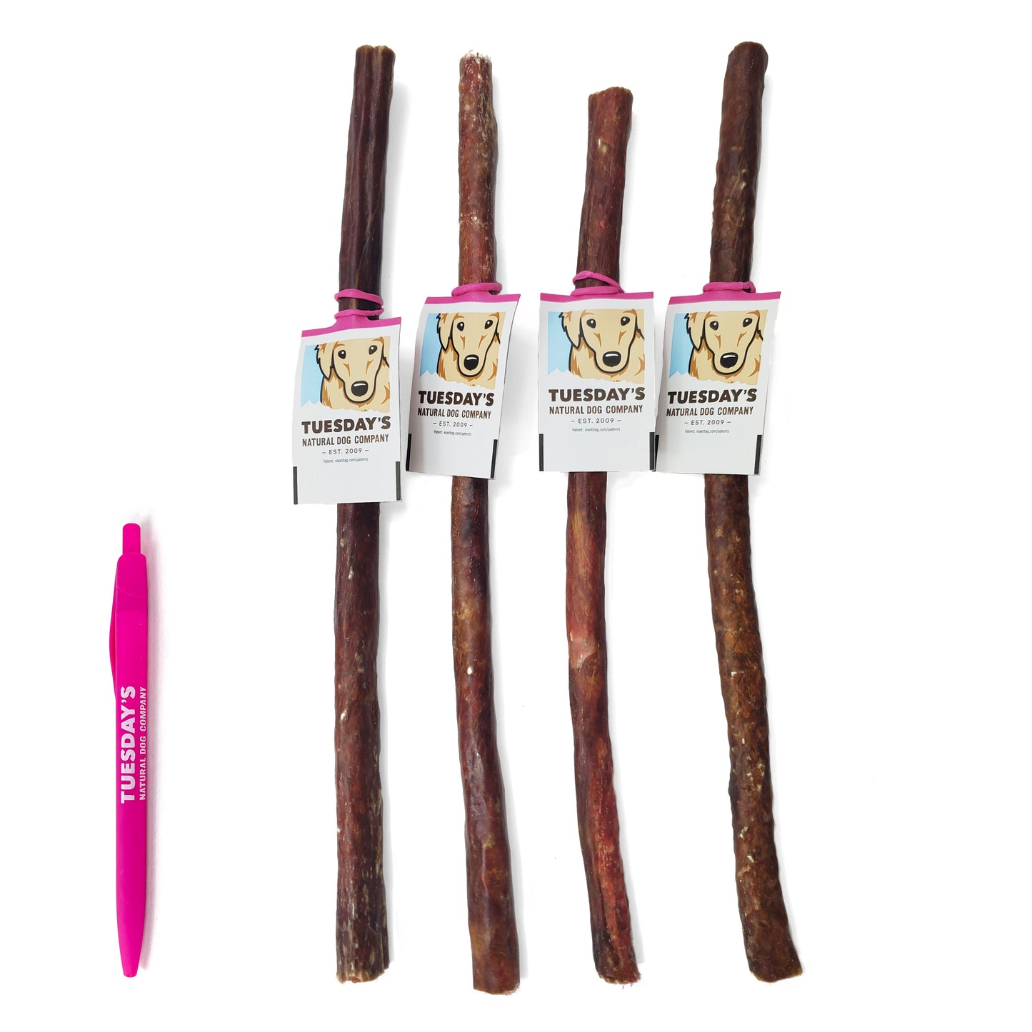 12" Pork Chewy Bulls (Bulk)- Pack of 25