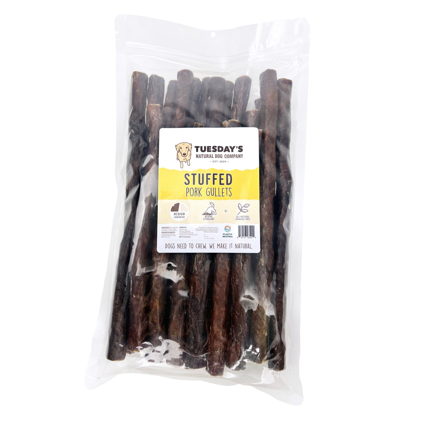 12" Pork Chewy Bulls (Bulk)- Pack of 25