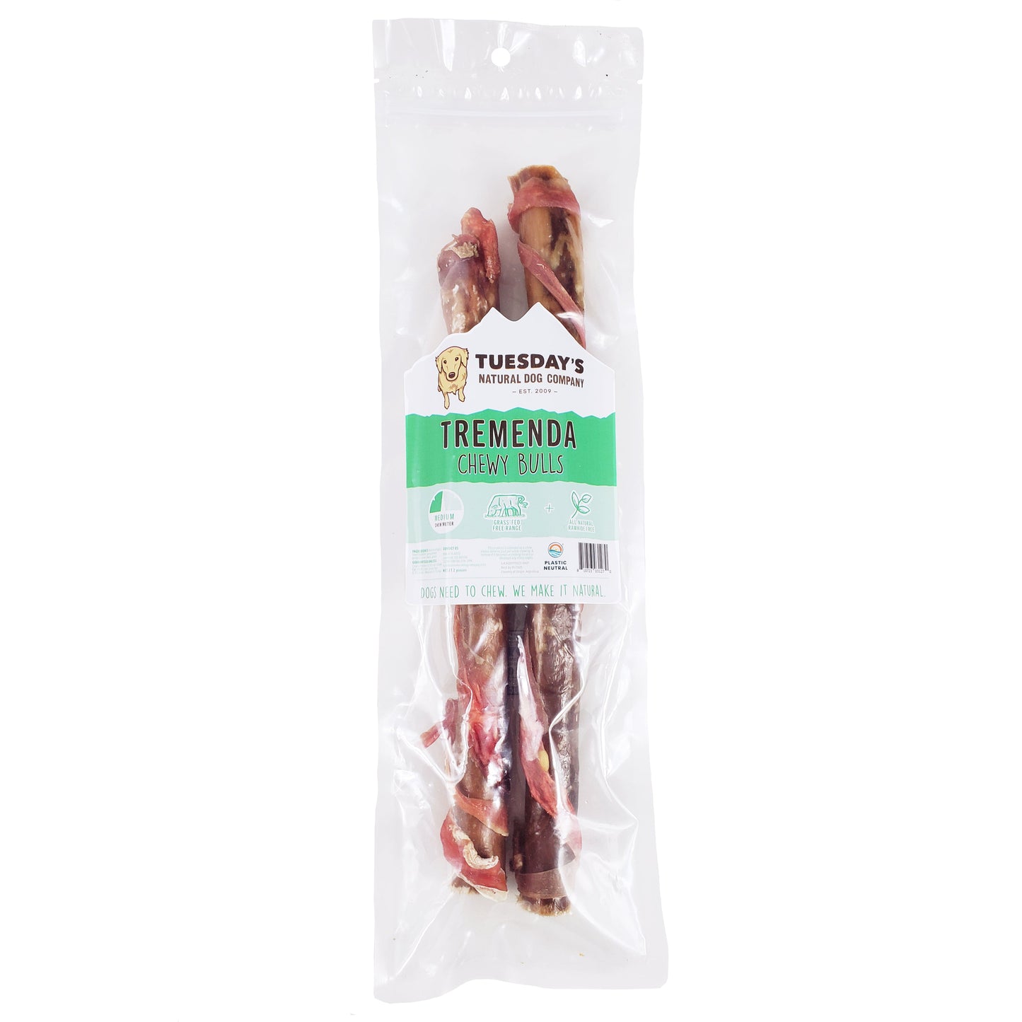 12" Tremenda Chewy Bull - 2 Pack- EACH