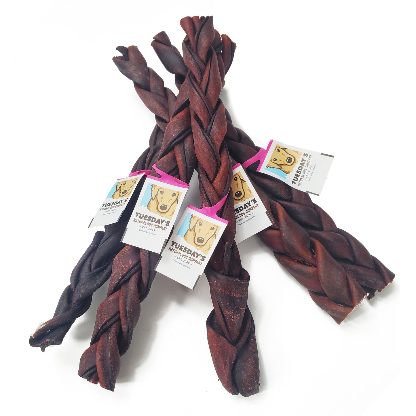 12" Standard Braided Collagen Sticks (Bulk)- Pack of 25