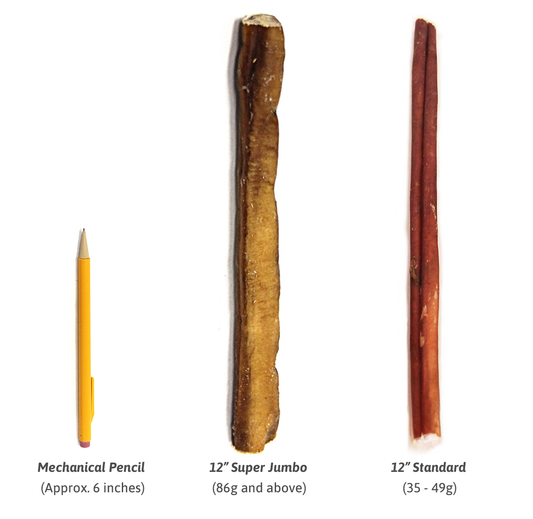 12" Super Jumbo Bully Sticks - Odor Free (Bulk) - Pack of 10
