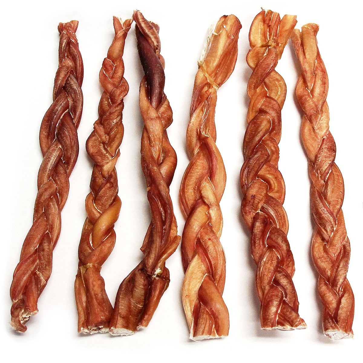 12" Thick Braided Bully Sticks - Odor Free (Bulk)- Pack of 25
