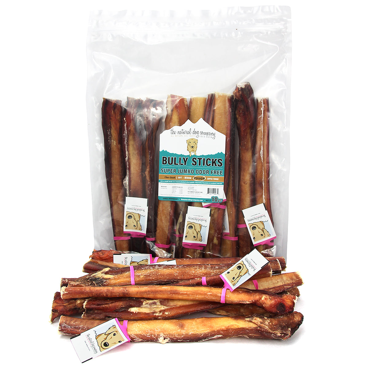 12" Super Jumbo Bully Sticks - Odor Free (Bulk)  - Pack of 10