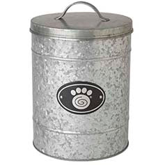 Galvanized Swirl Paw Plaque Storage Canister (Inner Pack: 2)