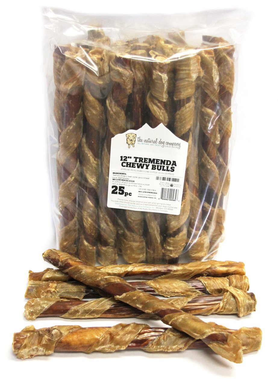 12" Tremenda Chewy Bull Sticks (Bulk)- Pack of 25