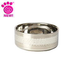 PetRageous Designs Sanibel hammered double walled stainless steel bowl