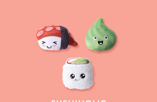 Fringe Studio SUSHIHOLIC 3PCS SMALL DOG TOY SET Case of 4
