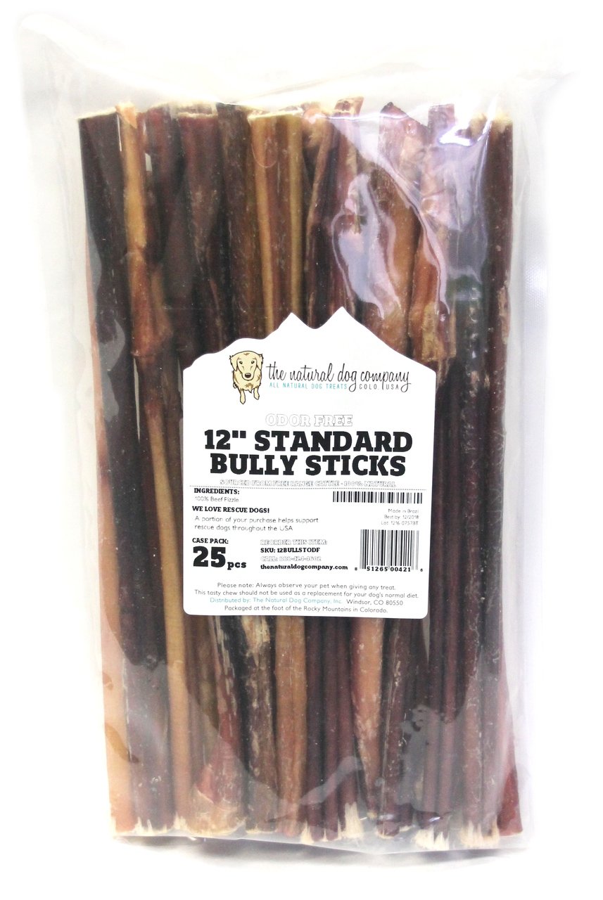 12" Standard Bully Sticks - Odor Free (Bulk)  - Pack of 25