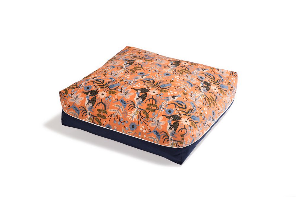The Slumber Party - Pet Bed Cover - Peach Bird Print