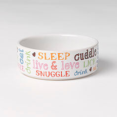 Stoneware Doodle Pet - White Multi - 5"Dia x 2"H (Inner Pack: 4)