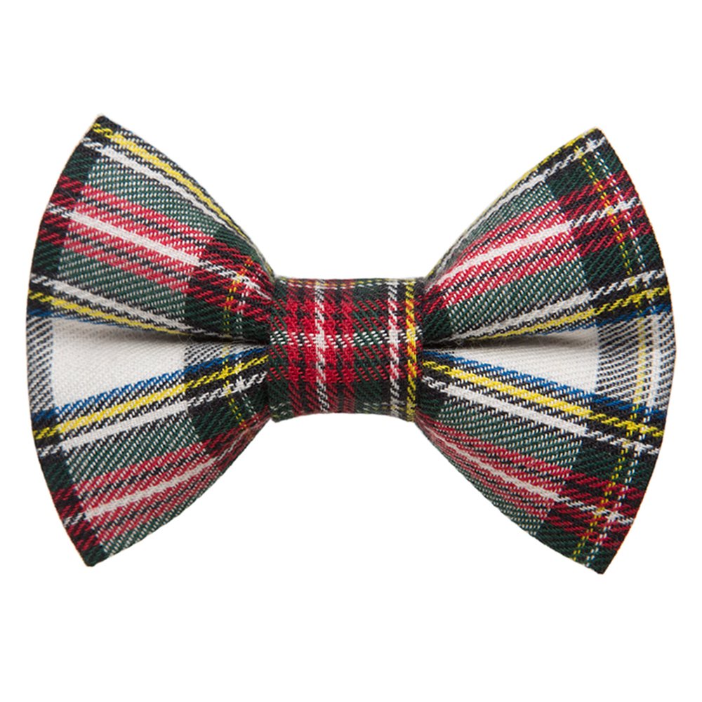 Sweet Pickles Designs The Let's Be Jolly bow tie in red green white and yellow plaid fabric