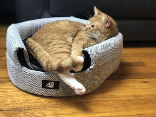 "The Meowbile Home" Convertible Cat Bed & Cave