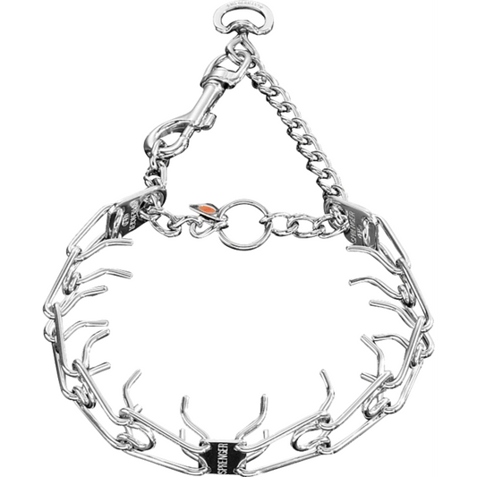 Herm Sprenger - ULTRA-PLUS Training Collar with Center-Plate, Assembly Chain, and Snap Hook - Comfort Version - Stainless steel