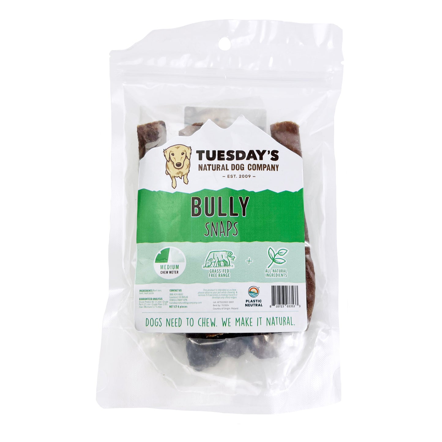 5" Bully Snaps - 6 Pack-EACH Pack