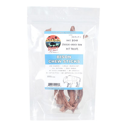 CASE of 6 Bison Chew Sticks - 5 per bag