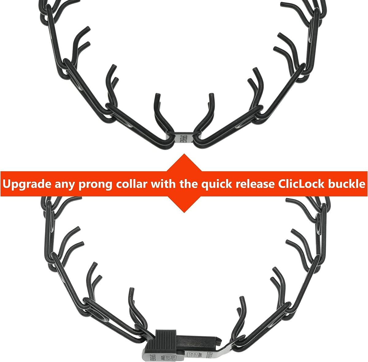 Herm Sprenger prong collar with ClicLock buckle upgrade