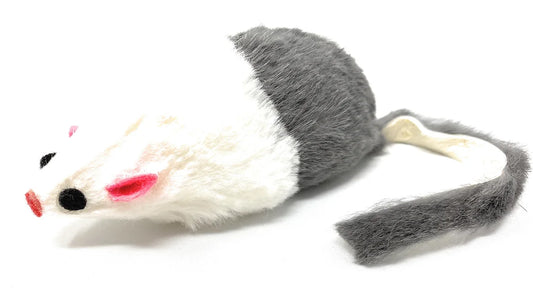 Real Fur Mice w/Rattles (4inch)