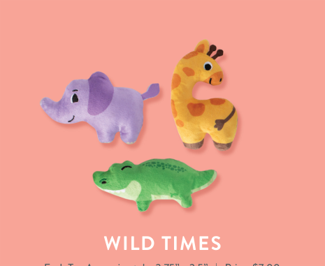 Fringe Studio WILD TIMES 3 PIECES SMALL DOG TOY SET Case of 4
