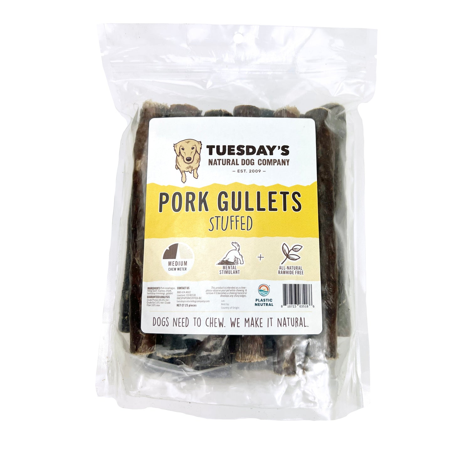 6" Pork Chewy Bulls (Bulk)- Pack of 25