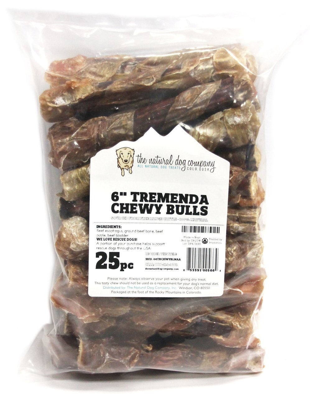 6" Tremenda Chewy Bulls (Bulk) - Pack of 25
