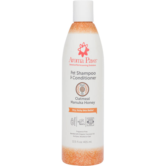 Oatmeal Manuka Honey 13.5oz Shampoo- Dry, Itchy Skin Relief Formula- Feline Friendly