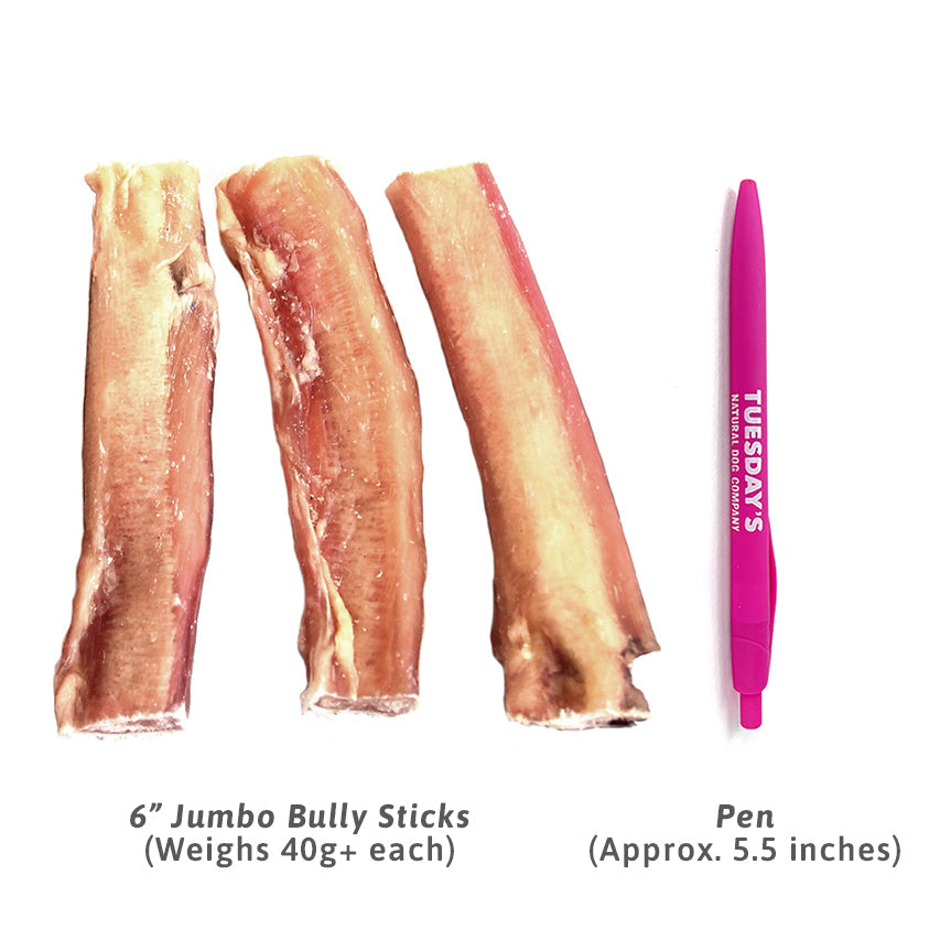6" Jumbo Bully Sticks - Odor Free (Bulk)- Pack of 25