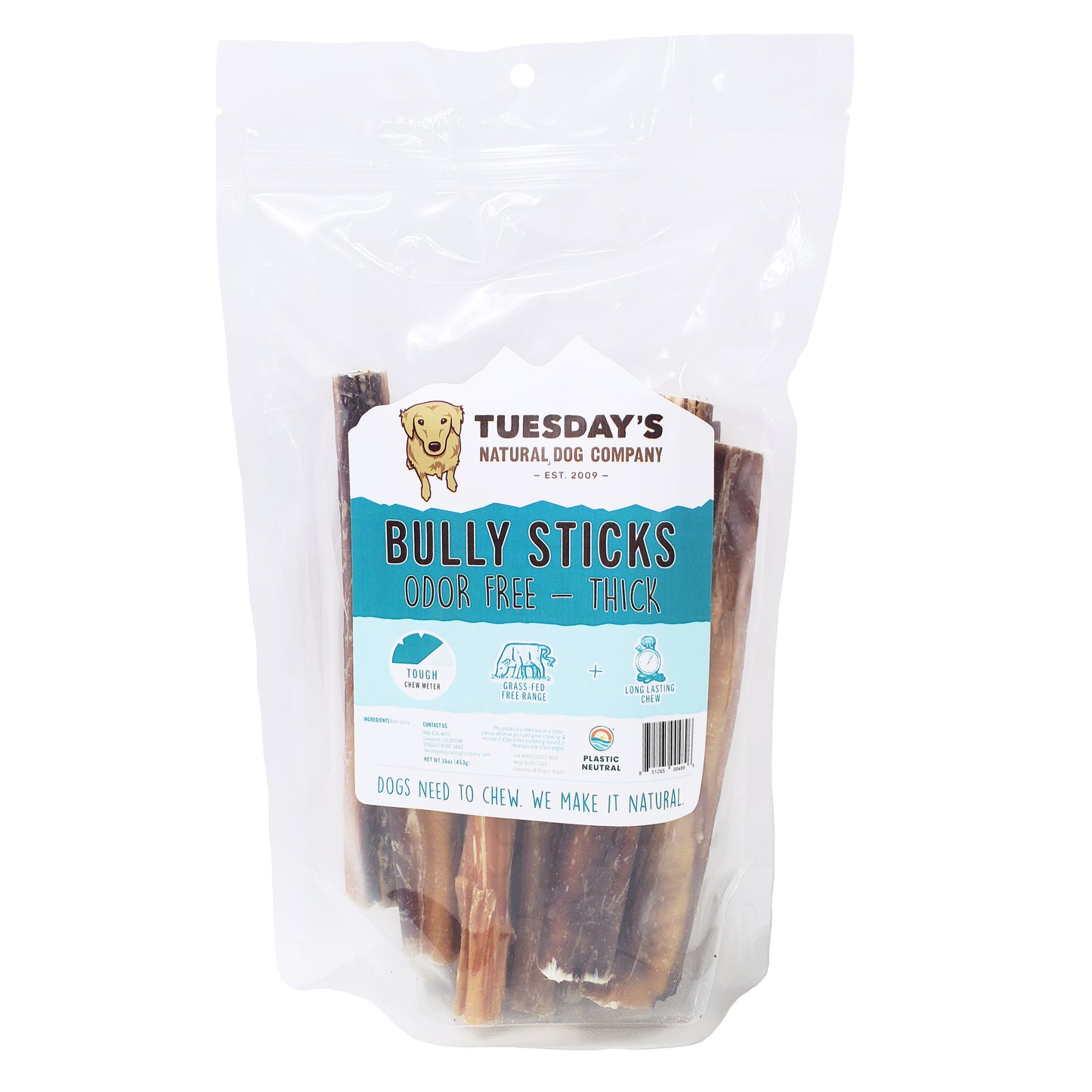 6" Thick Bully Odor Free - 16 oz- EACH