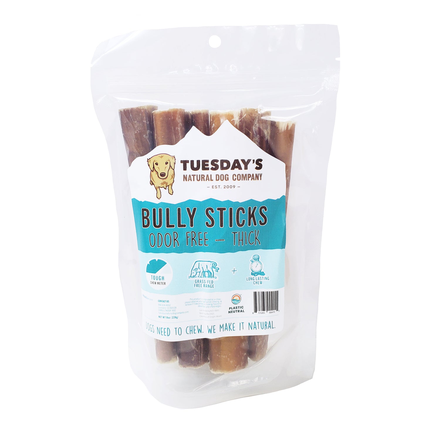 6" Thick Bully Odor Free - 8 oz- EACH