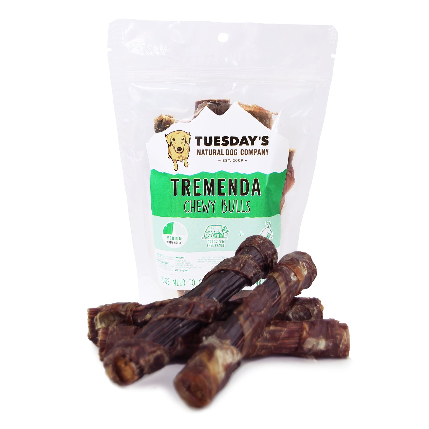 6" Tremenda Chewy Bull - 4 Pack- EACH