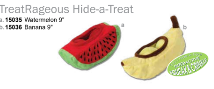 Toy- Hide-A-TreatRageous Treat - Banana Yellow - 9L" (Inner Pack: 6)