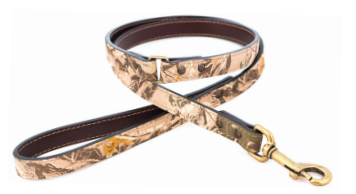 Auburn Leather camouflage dog leash with brass hardware