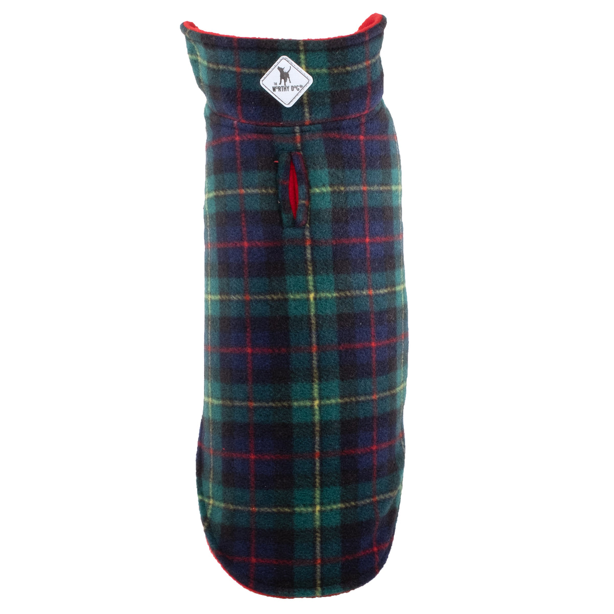 Fargo Fleece Jacket in green plaid by The Worthy Dog