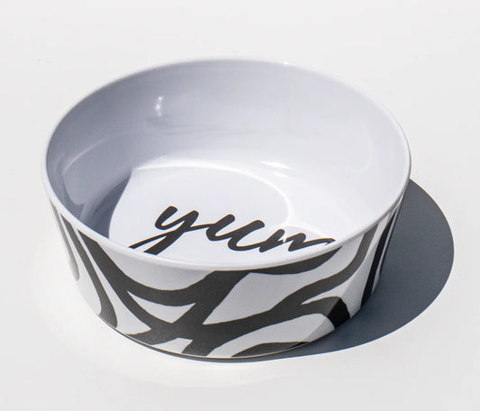 Black and White Yum Lines Bowl
