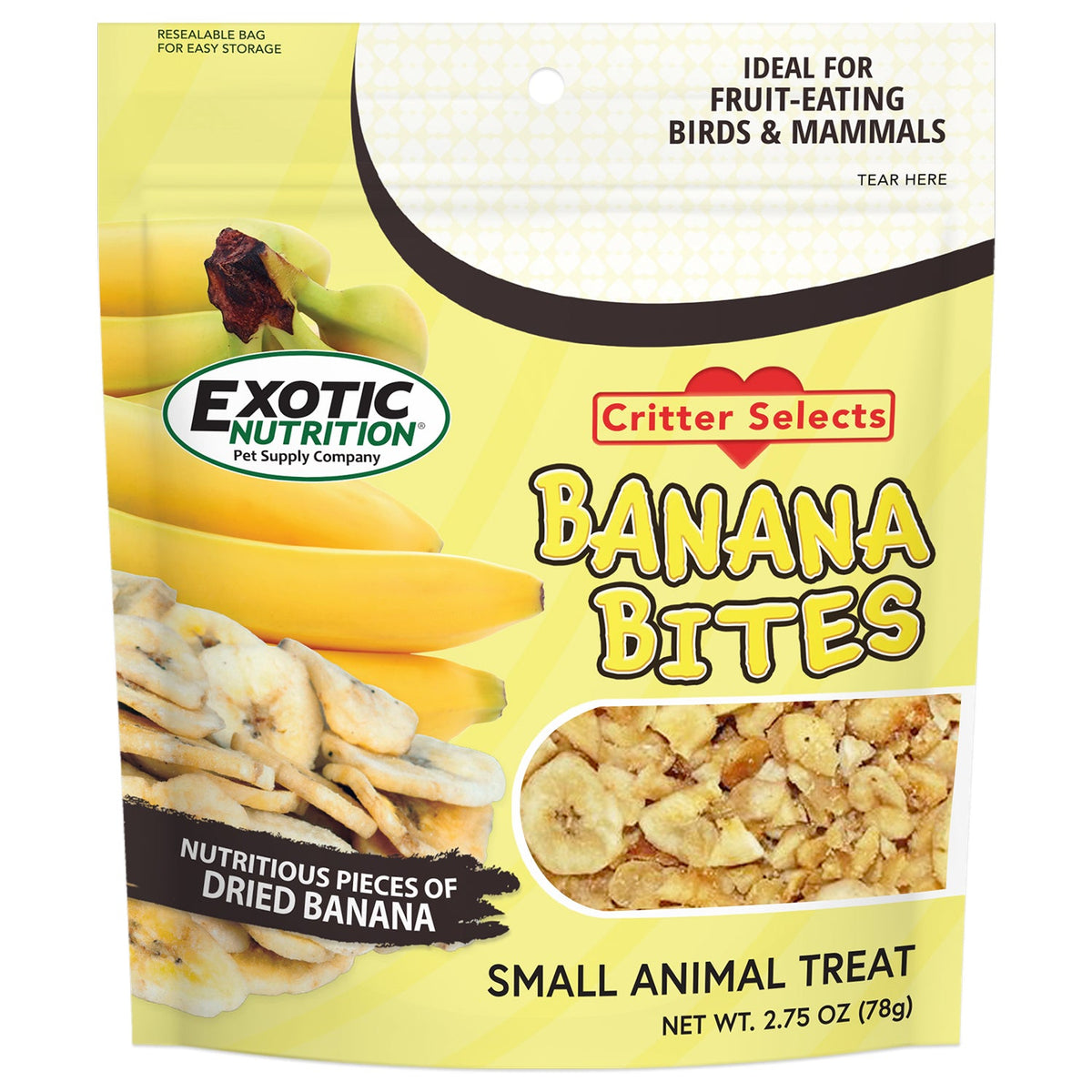 Exotic Nutrition Critter Selects Banana Bites small animal treat