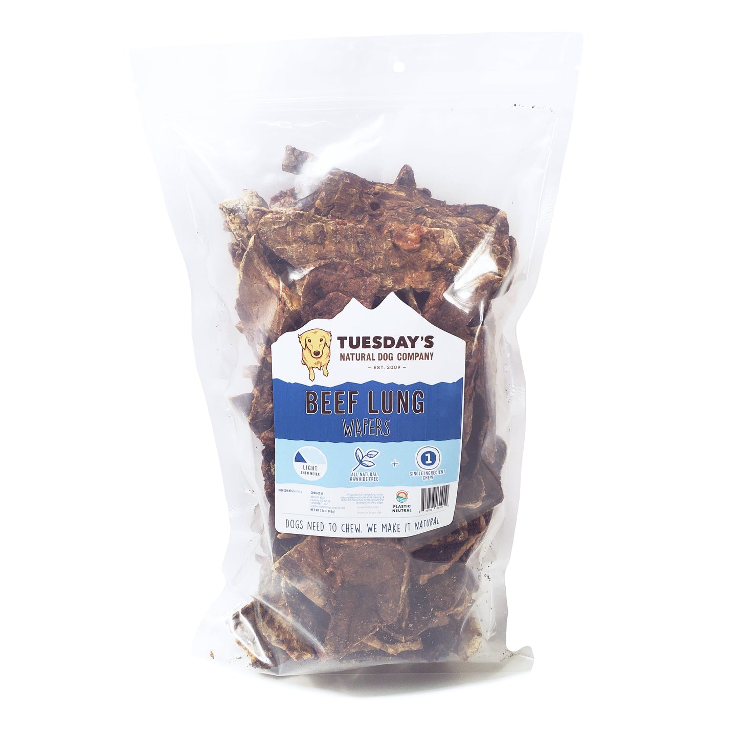 Beef Lung Wafers - 12 oz- EACH