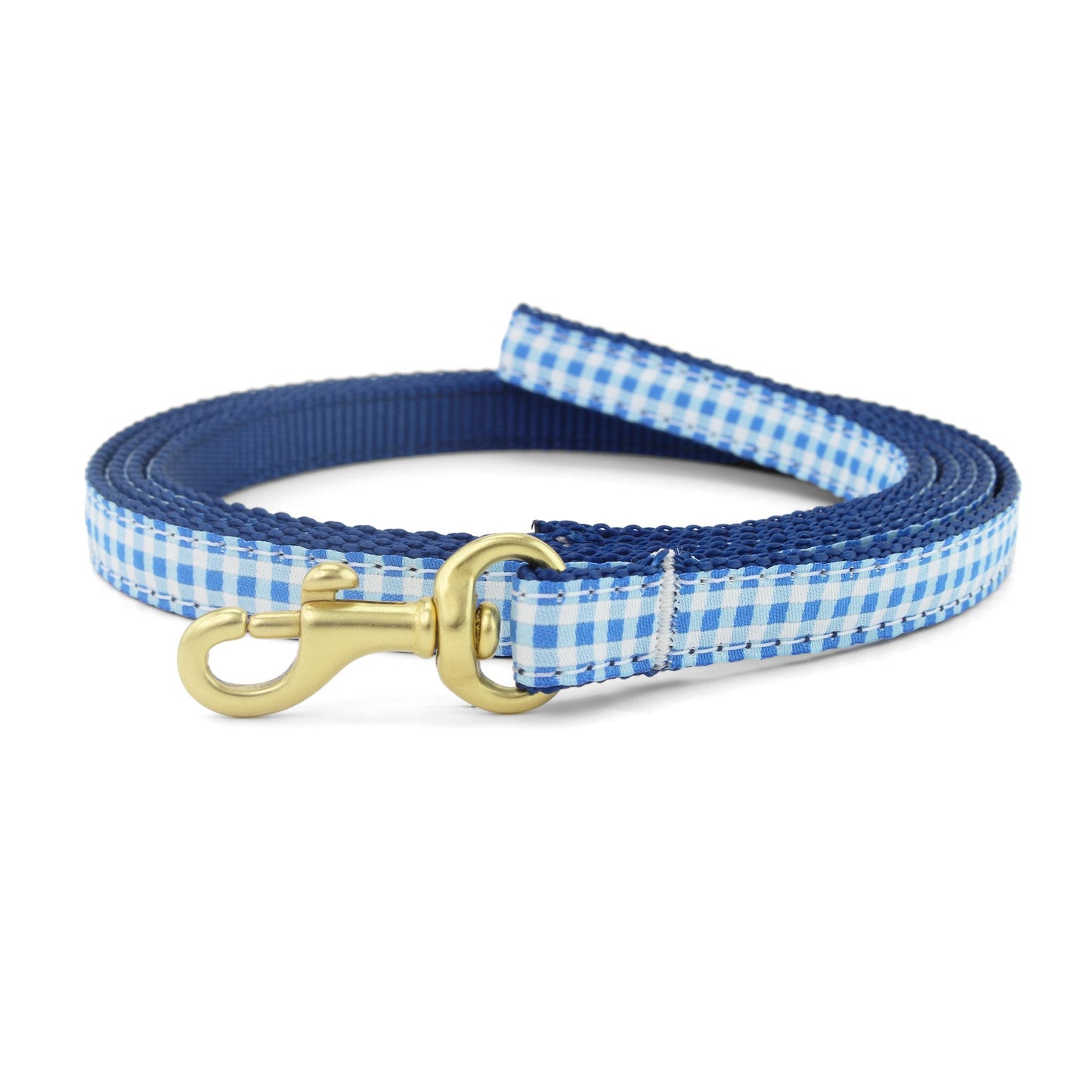 Blue Gingham Small Breed Dog Lead