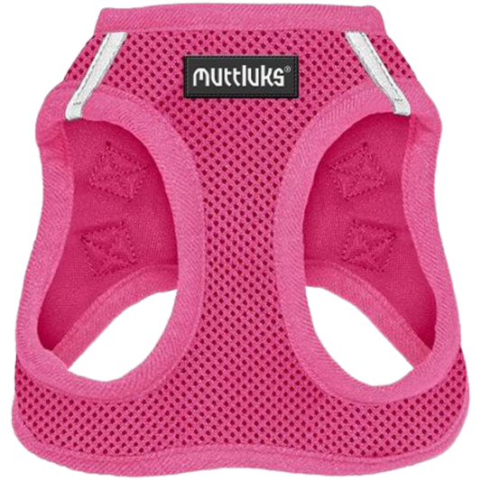Muttluks pink mesh dog harness with reflective strips