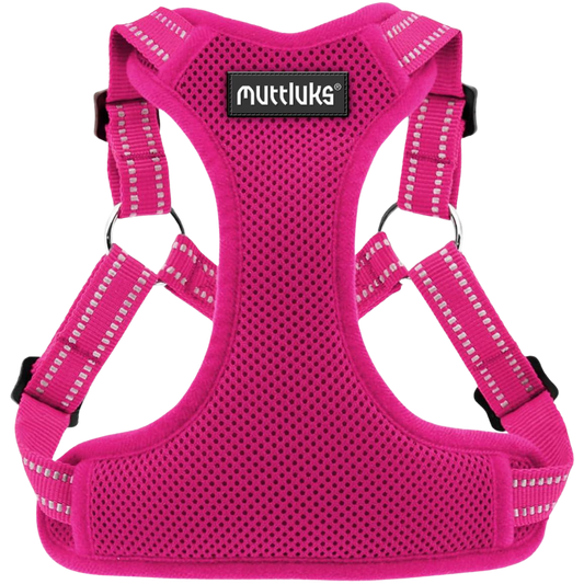Muttluks pink dog harness with reflective strips