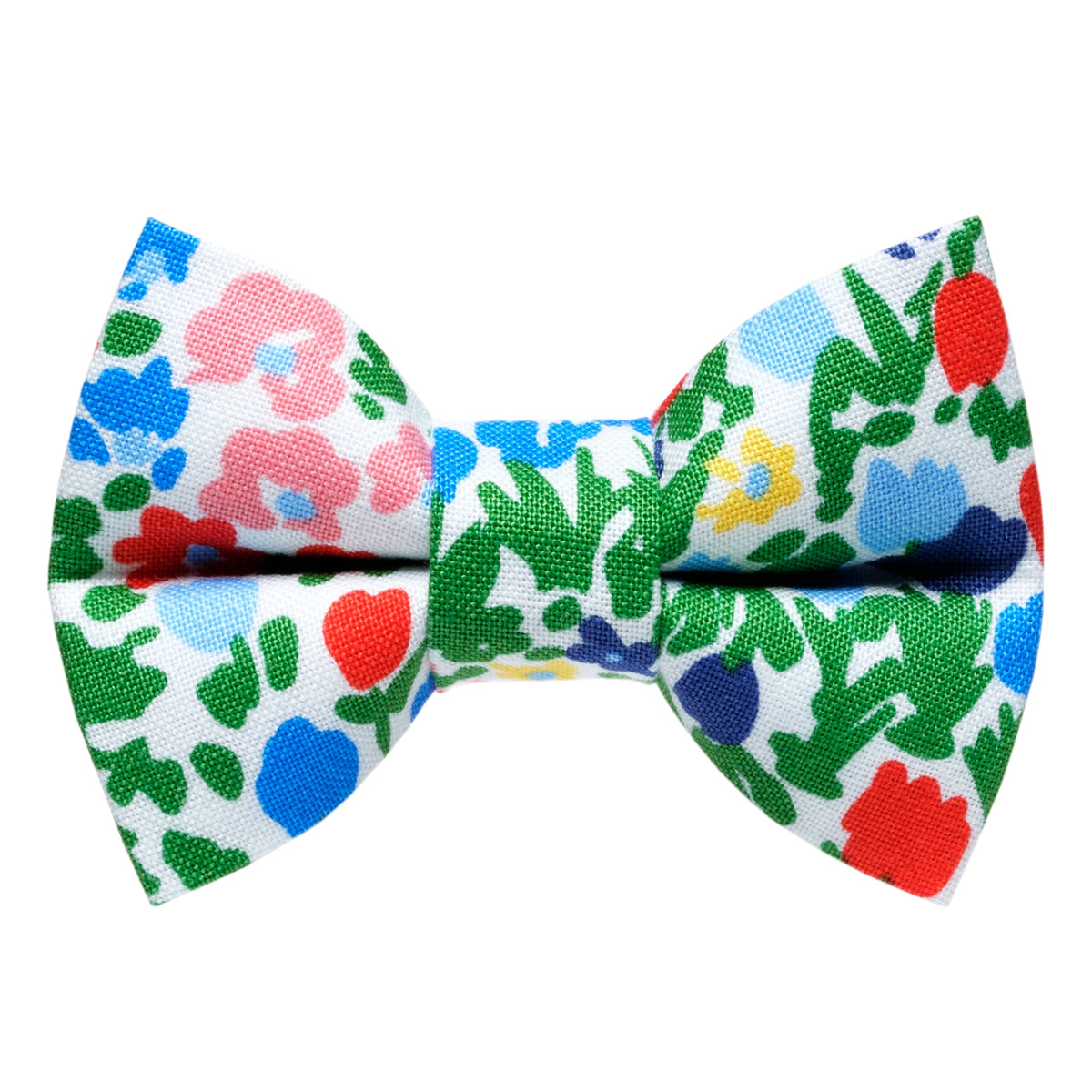 Sweet Pickles Designs The Fancy Plants bow tie with a white background and colorful floral pattern