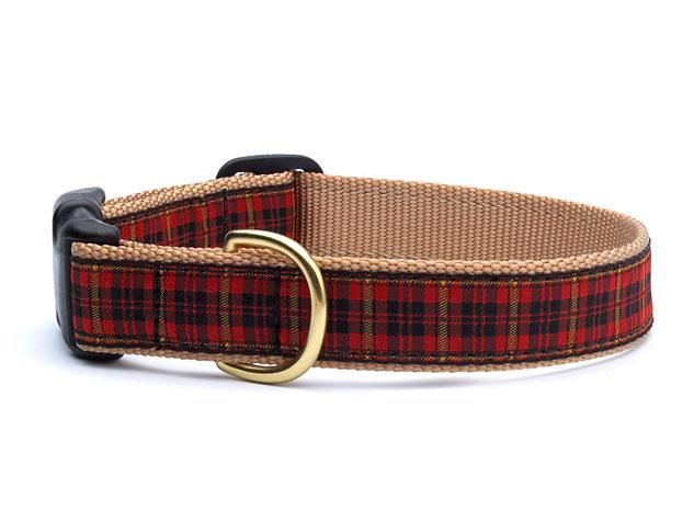 New Red Plaid Dog Collar
