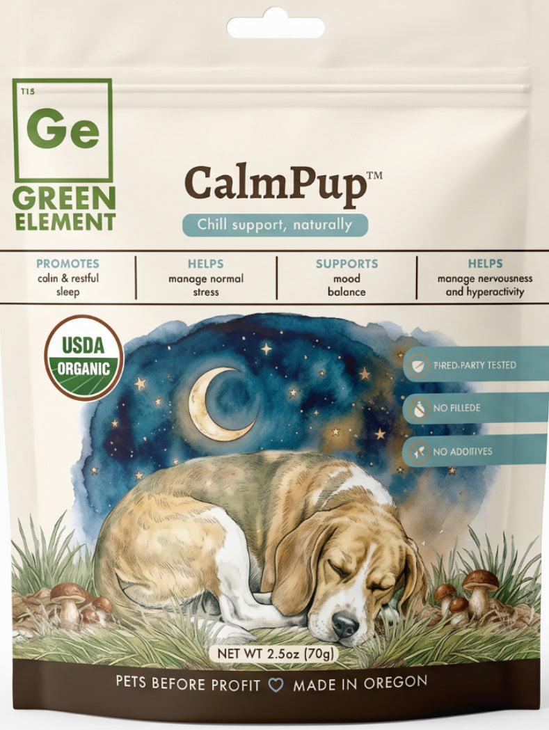 CalmPup Mushroom Blend, USDA Organic- 2.50oz Pouch